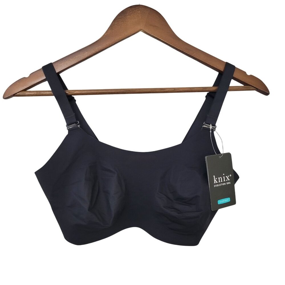 Knix Evolution Bra Everyday Style Womens Size 6 Black Beige NWT